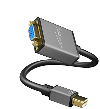 KabelDirekt Przewód bezpośrednio MiniDisplayPort (MiniDP) na konwerter VGA, maksymalna rozdzielczość WUXGA (1920 X 1200/60Hz) 24 K pozłacane styki  iMac, MacBook, itp.  Pro Series 992