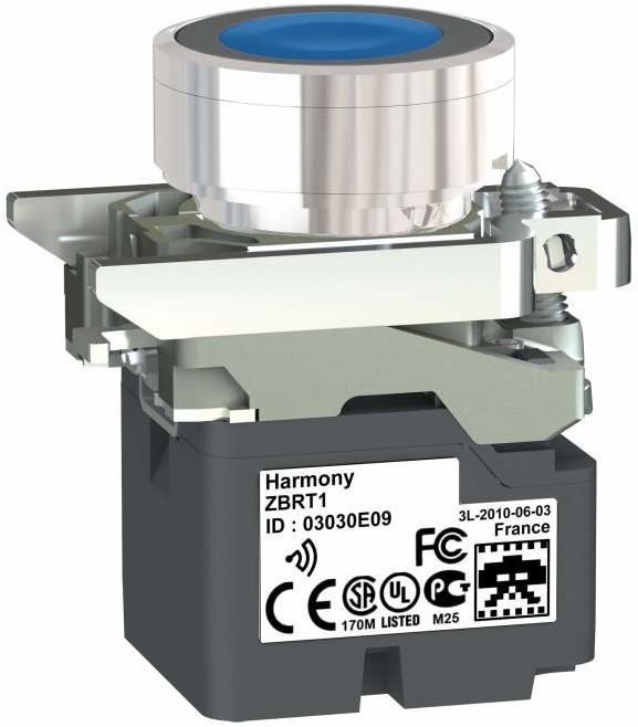 SCHNEIDER Napęd-przycisku-z-sprężyną-zwrotną-O22-niebieski-okrągły-metalowy ZB4RTA6