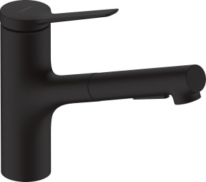 Hansgrohe 74800670 Zesis M33 Jednouchwytowa bateria kuchenna 150 wyciągana wylewka 2jet czarny matowy