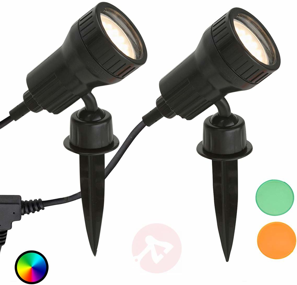 Briloner 2 szt. lampa z grotem ziemnym LED Terra, filtry