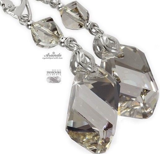 Swarovski piękne długie kolczyki BUENO SILVER