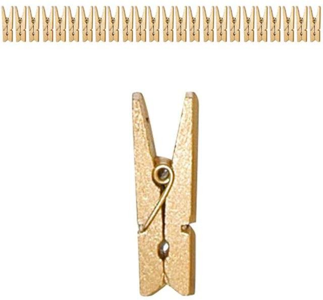 SANTEX Klamerki drewniane 2,5 cm, złote metaliczne, SANTEX, 24 szt SX2693-3