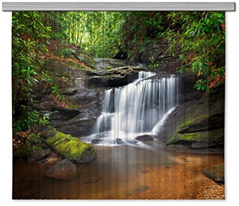 AG Design fcsxl 4800 wodospad, firanka/zasłona, druk zdjęć, 2 części, materiału, wielokolorowa, 180x160 cm FCSxL 4800