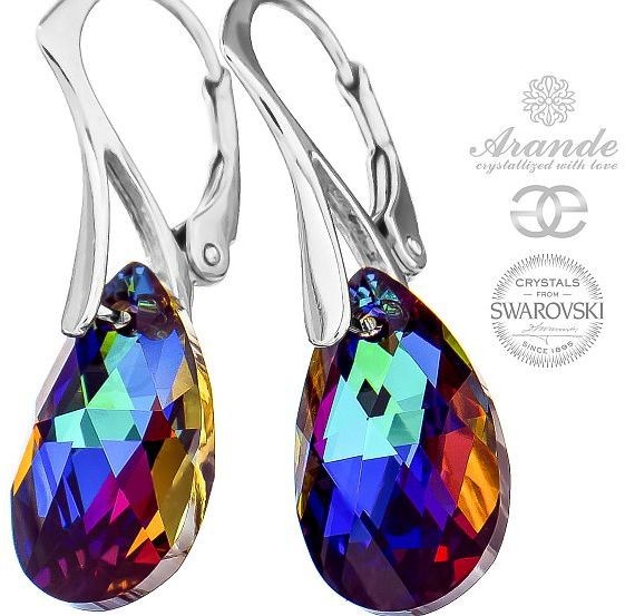 Swarovski SPECIAL kolczyki MERIDIAN BLUE srebro