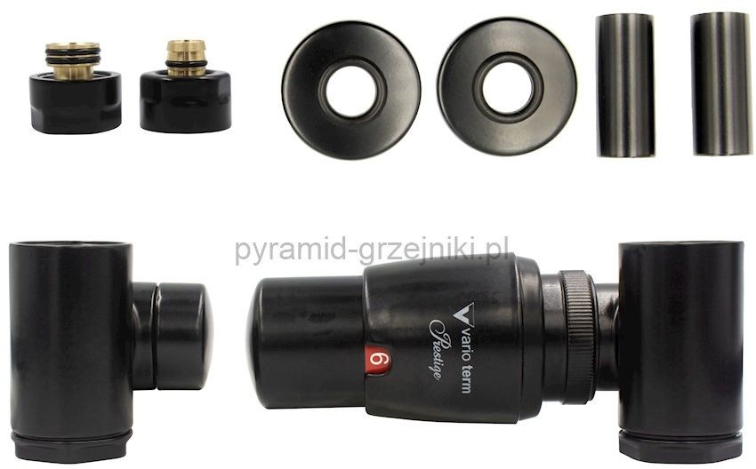 Varioterm Zawór termostatyczny INTEGRA All in One - czarny mat pex 16 mm prawy AIGS0224CFK/P(Pex)
