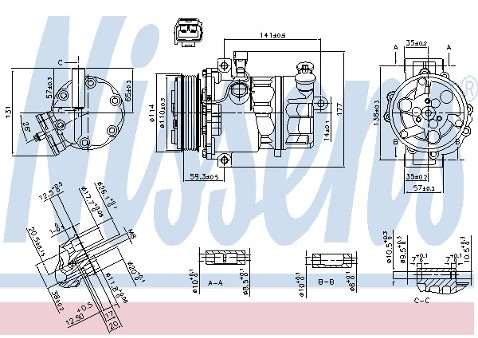 NISSENS SPRĘŻARKA KLIMATYZACJI NISSENS 890074 ALFA ROMEO MITO 1,6JTDM 08 NISSENS 890074