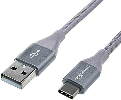 AmazonBasics Double Braided Nylon USB Type-C to Type-A 2.0 Male Cable 3 m ciemnoszary UTC-C-A-2.0-10FT-GRY