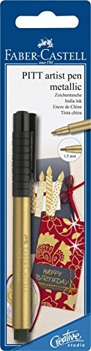 Faber-Castell Pitt artist pen 167390 flamaster tuszowy, grubość linii 1,5 mm, złoto 167397