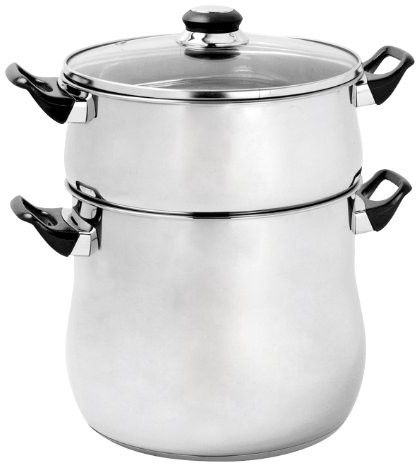 Crealys crealys 504940 kuskus garnka, 24 cm, 12 L, ze stali nierdzewnej, z czarnym uchwytem bakelitu 504940