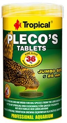 Tropical Pleco's Tabin - pokarm dla zbrojników i innych ryb glonożernych 250ml/135g