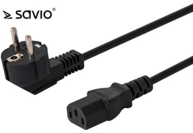 Elmak SAVIO CL-98 Kabel zasilający C13 C5 kątowy 1,8m