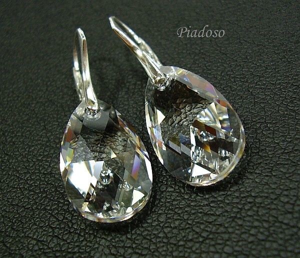 Swarovski duże kolczyki CRYSTAL CERTYFIKAT SREBRO