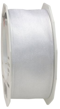 Pattberg Prezent 40 MM 25 m Four Seasons  taśma organza z drutu, biały 6074025-001