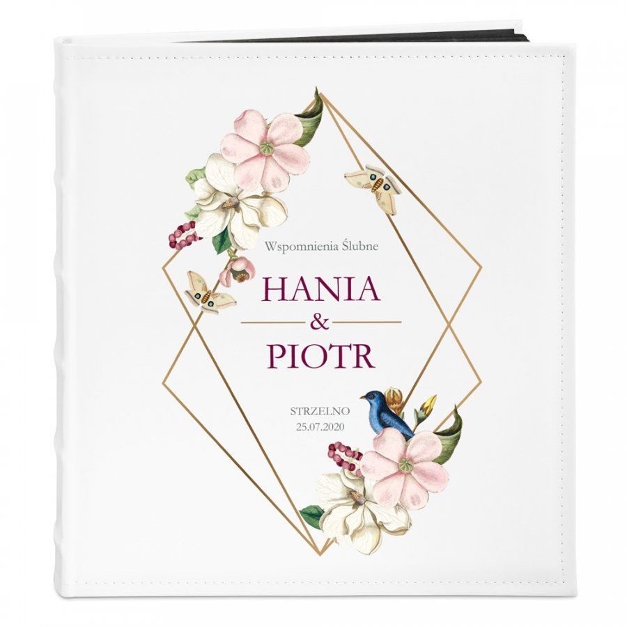 NA Murrano Album Zdjęcia Duży Dla Pary Boho Kwiaty Nadruk ALB-BC-BK-UV-014