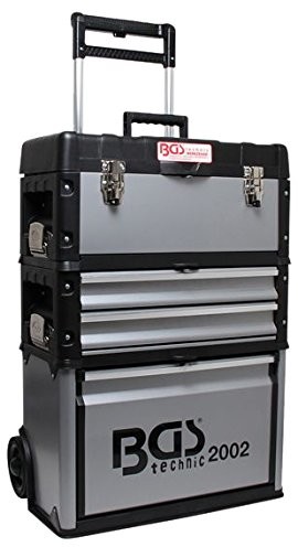 BGS aluminiowa skrzynka narzędziowa na kółkach, z szufladami i zdejmowanymi zbiornikami