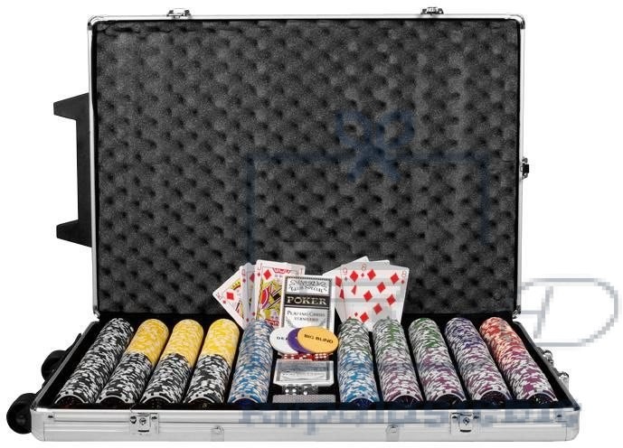 Garthen Zestaw do pokera 1000 szt żetonów OCEAN Trolley