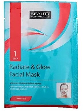 Beauty Formulas Radiate & Glow Facial Mask) 1 szt