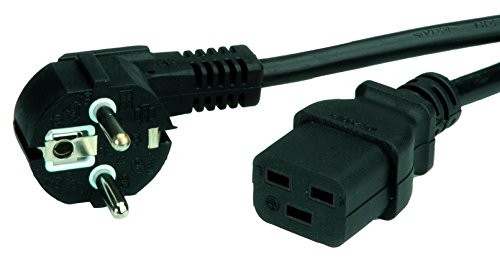 Value Power Cable | Schuko wtyczka do gniazda IEC 320-C19 | kabel przedłużający do urządzeń zimnych | czarny 2 m 19.99.1552
