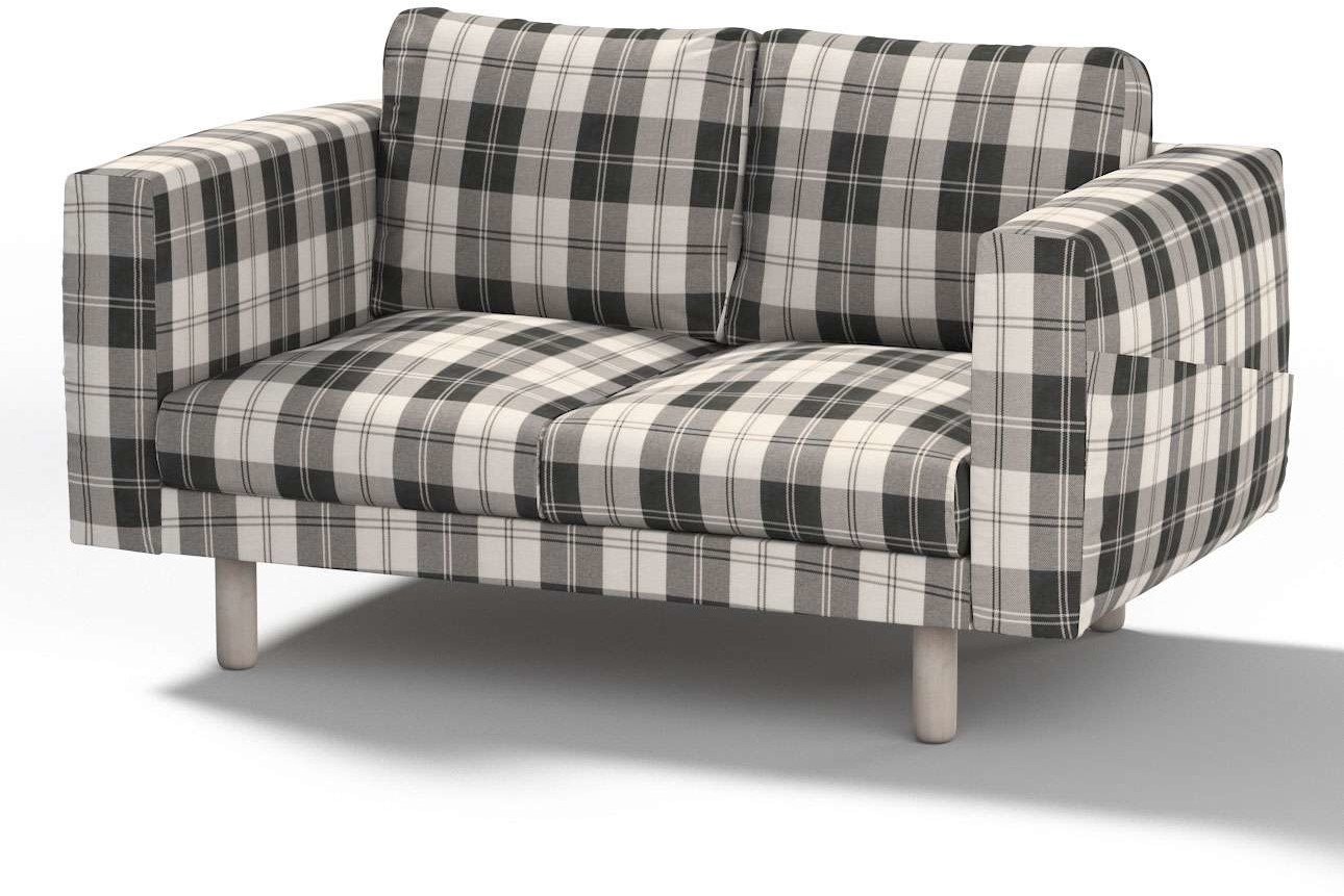 Dekoria pl pl Pokrowiec na sofę Norsborg 2-osobową krata czarno-biała 153 x 88 x 85 cm Edinburgh 1021-115-74