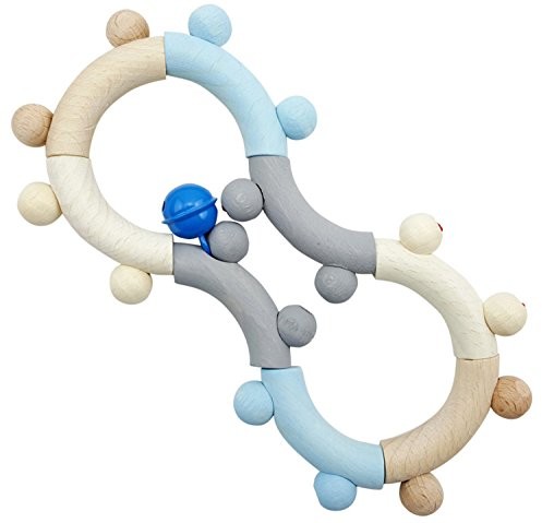 Hess-Spielzeug Hess 11106  drewnianych zabawek, motoryka grzechotka osiem z drewna, nature Niebieski