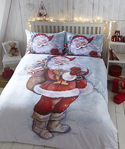 Eleanor James Father Christmas Santa Claus Snow zestaw pościeli pikowania, czerwony, łóżko pojedyncze 12395604