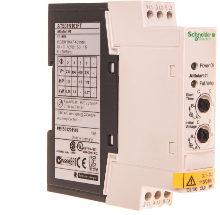 Schneider Electric Softstart 1/3-fazowy 110-480VAC 3A 0.55-1.1kW 400V Altistart ATS01N103FT
