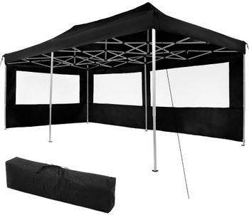 TecTake Składany pawilon Viola 3x6 m z 2 bokami czarny 403159