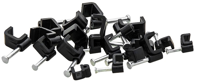 Uchwyt Kablowy płaski Flop 4x4mm czarny 100SZT