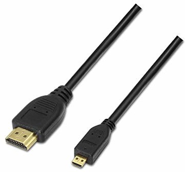 AISENS aisens A119  0117  High Speed Micro HDMI kabel HEC (1,8 m, 3d i Ethernet, odpowiedni do Full HD/Ultra HD/HD Ready/3d/1080p/2160p), czarny A119-0117