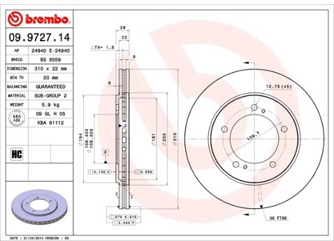 BREMBO 09.9727.14