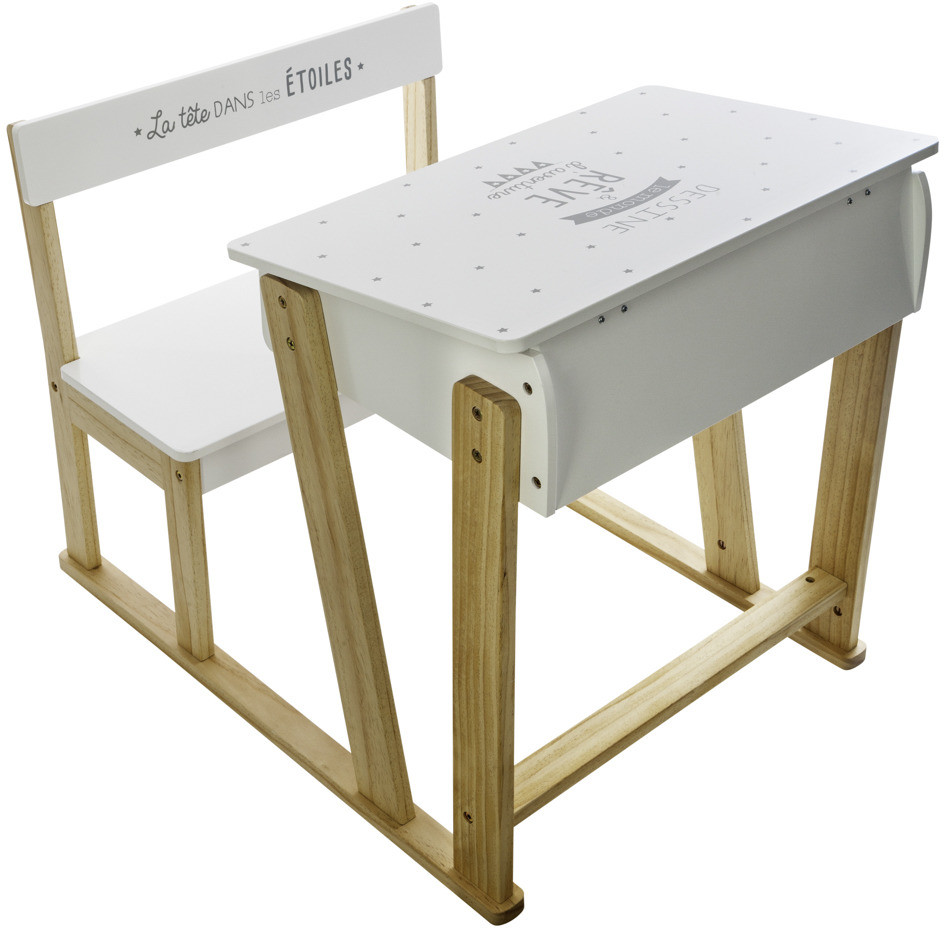 Atmosphera Créateur d'intérieur Atmosphera Créateur dintérieur Stolik z krzesełkiem dla dziecka krzesełko i stolik dla dziecka stolik drewniany stolik konsola stolik edukacyjny białe biurko | B07F7311BJ