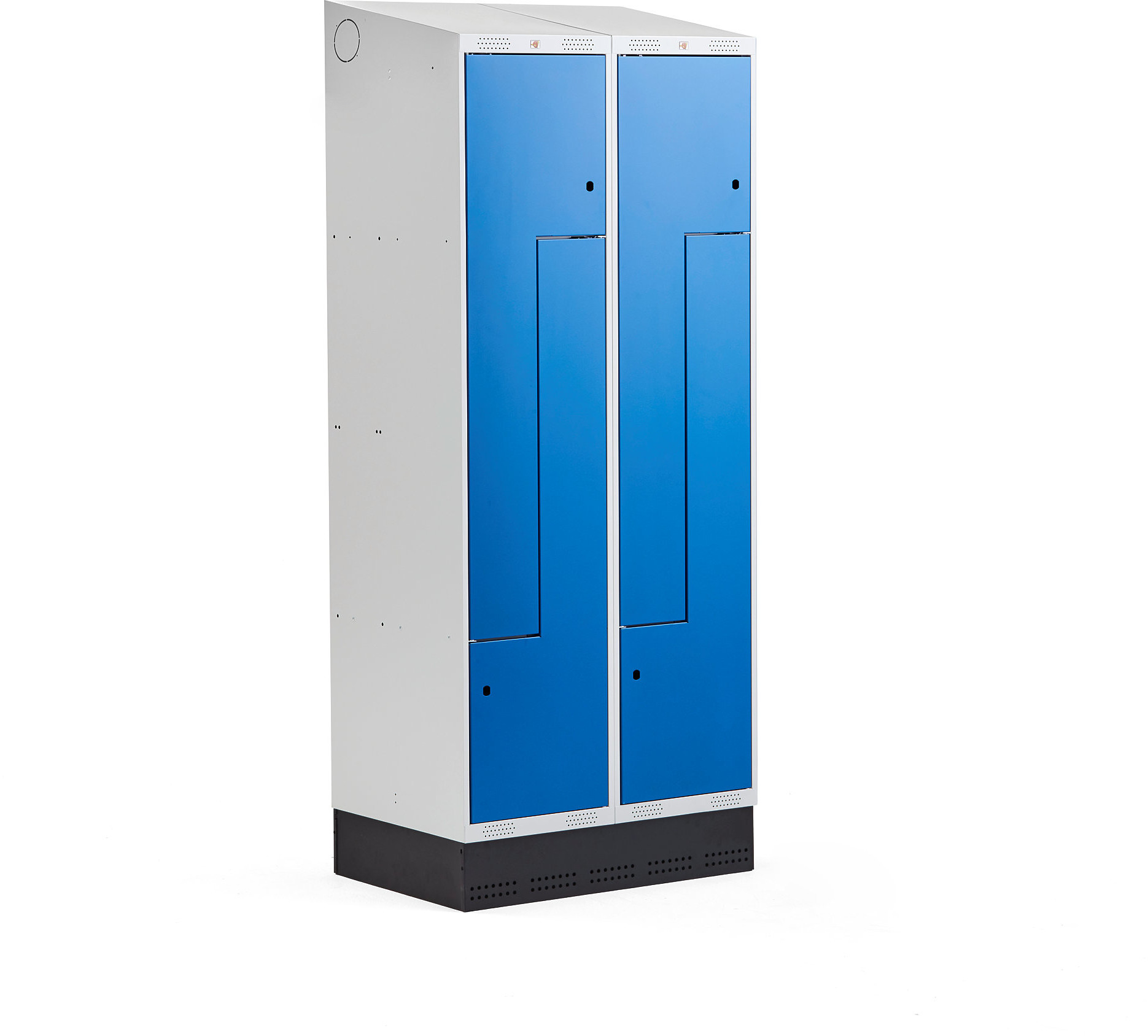 AJ Produkty Szafka ubraniowa typu Z, CLASSIC, cokół, 2 moduły, 4 drzwi, 2050x800x550 mm, niebieski