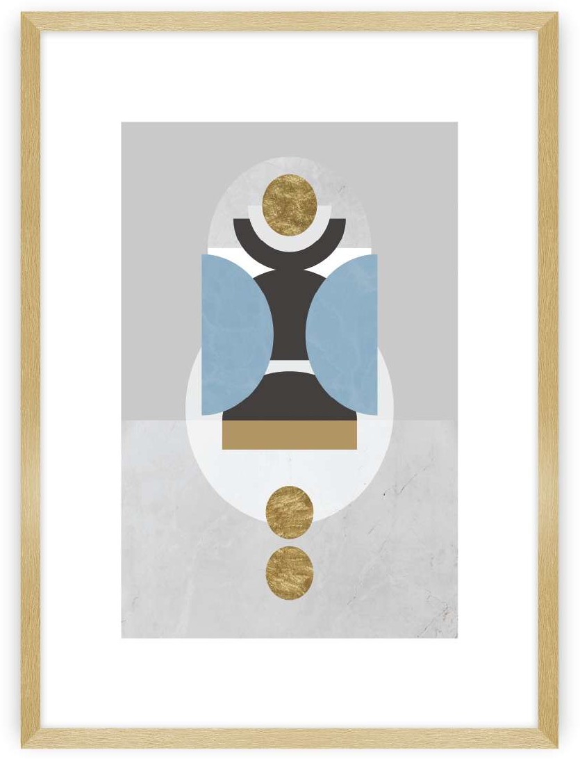 Dekoria Plakat Geometric Shapes I 30 x 40 cm Ramka Złota 219A-000-54