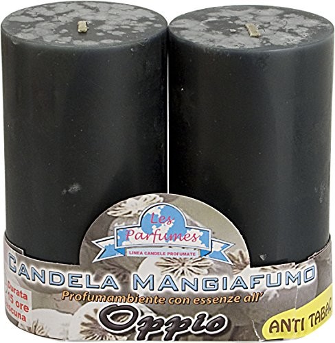 Les Parfumes Les 6 can02692 a świece mangiafumo, opium, wosk, czarny, 10 x 5 x 9 cm, 2 sztuki