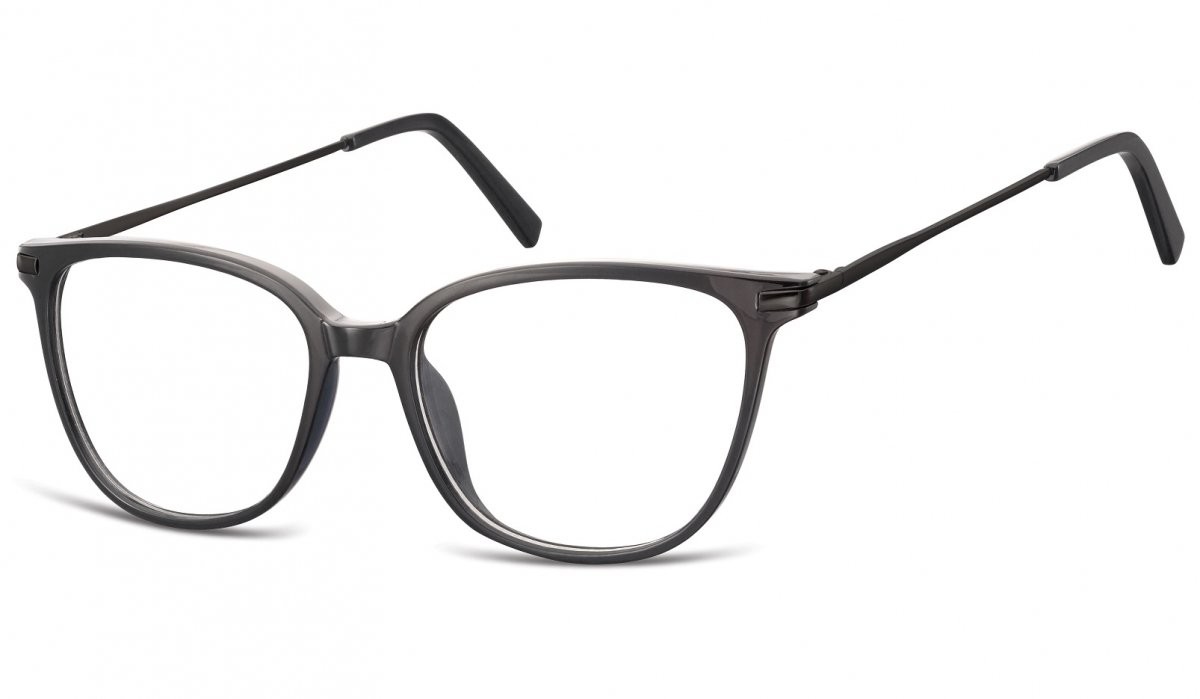 Sunoptic Oprawki zerówki korekcyjne Nerdy Unisex AC26G czarne + czarny zausznik AC26G