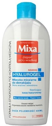 MIXA Ekspert Skóry Wrażliwej Hyalurogel mleczko micelarne do demakijażu 400ml 49634-uniw