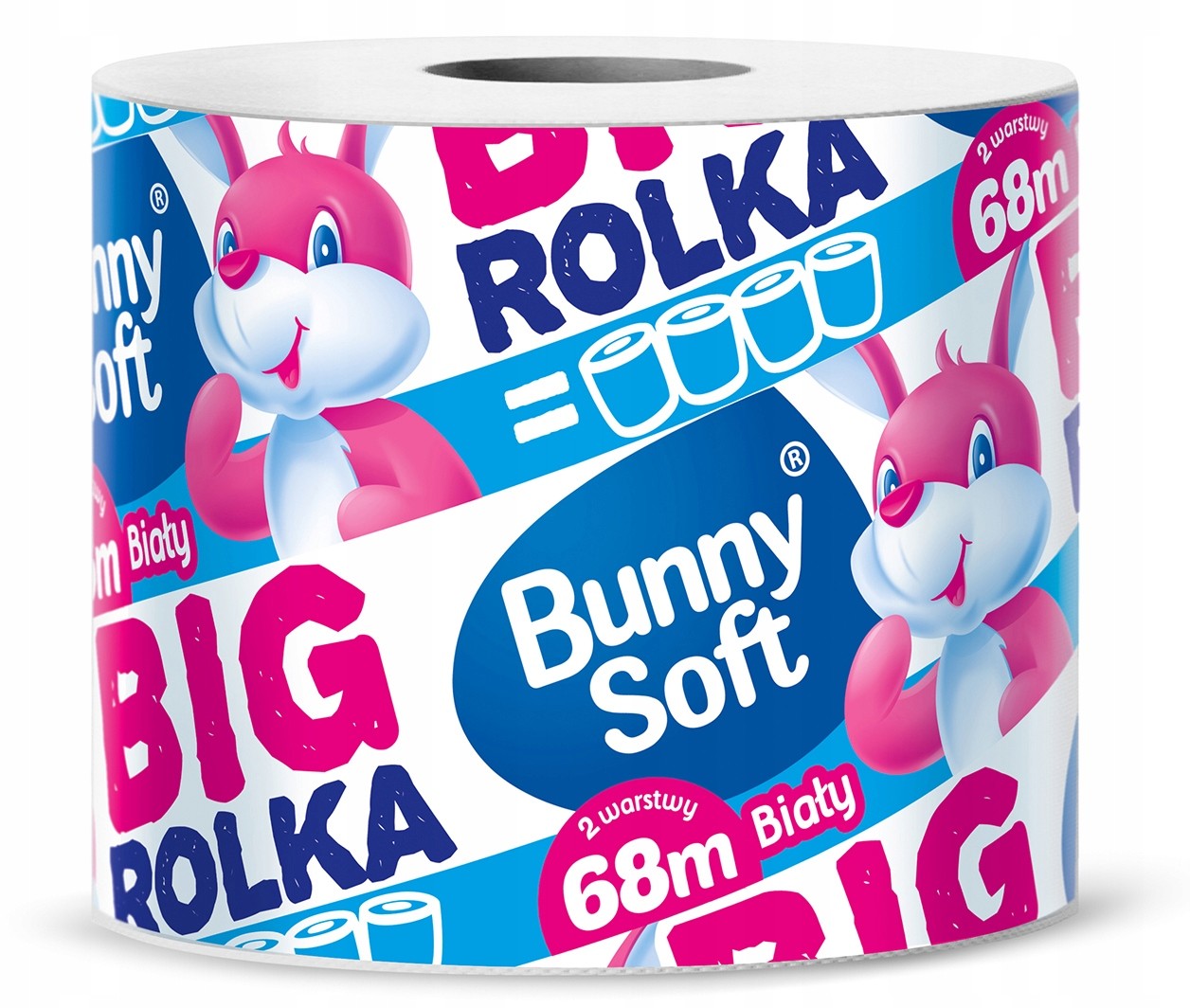 Bunny Soft Papier Toaletowy Duża Rolka 68 m