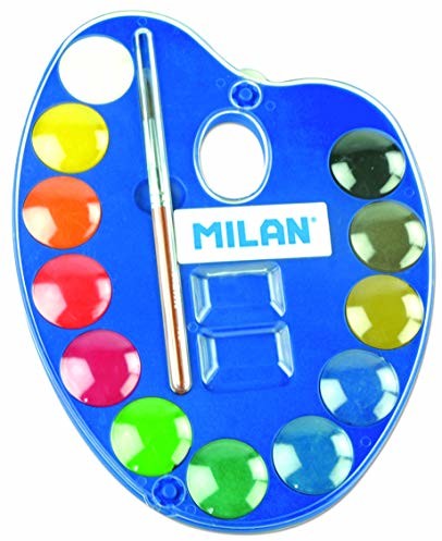 Milan Paleta acuarelas 12 pastillas 25 mm y 1 pincel 053412