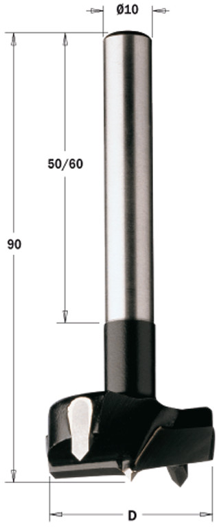 CMT UTENSILI WIERTŁO PUSZKOWE HW RH D=42 L=90 S=10x60MM Z UCHWYTEM CYLINDRYCZNYM 512.420.11 512.420.11) 512.420.11