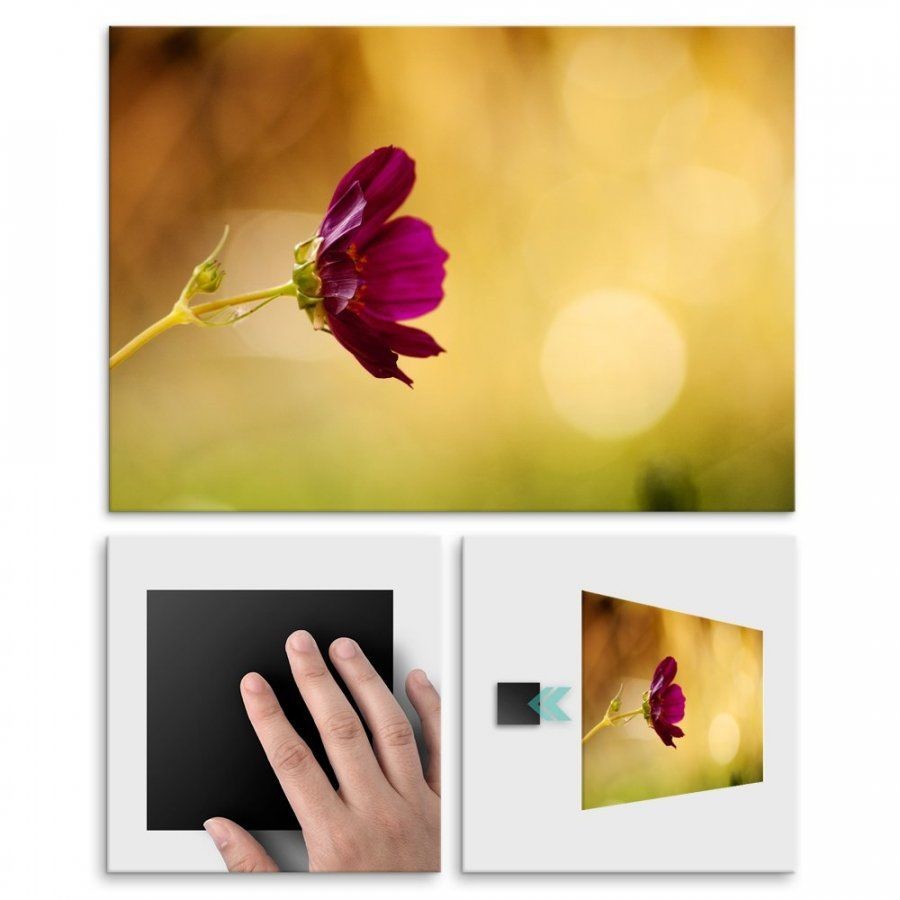 Pix4home Plakat metalowy fioletowy kwiatek L POS-L-01337