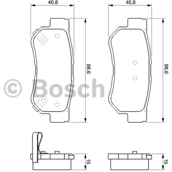 Bosch Zestaw klocków hamulcowych, hamulce tarczowe 0 986 424 728