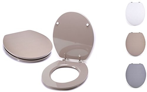 MSV deska sedesowa z akrylu/stal nierdzewna, taupe, 30 x 20 x 15 cm 141661