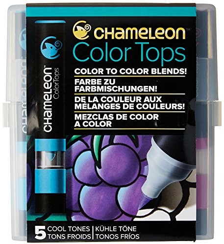 Chameleon Art Products Kolor Chameleon TOPS, specjalna mieszanka Cool Tones  5 Pack  alkoholu ink zmiana kolorów ton-zestawy Chameleon przybory do pisania CT4504