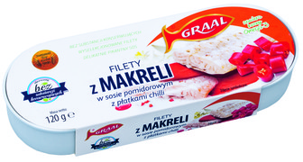 Graal FILETY Z MAKRELI W SOSIE POMIDOROWYM Z PŁATKAMI CHILLI 120 G zakupy dla domu i biura! 29624954