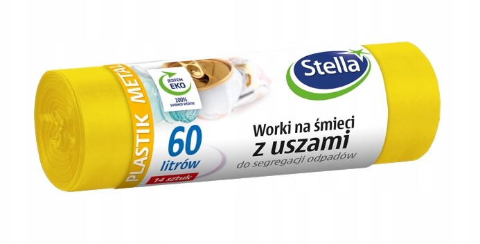 Worki Żółte Na Śmieci Segregacji 60L 14 Plastik