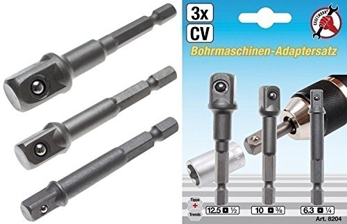 Kraftmann 8204 adapter do wiertarki, 6,3 (1/4)  10 (3/8)  12,5 (1/2)