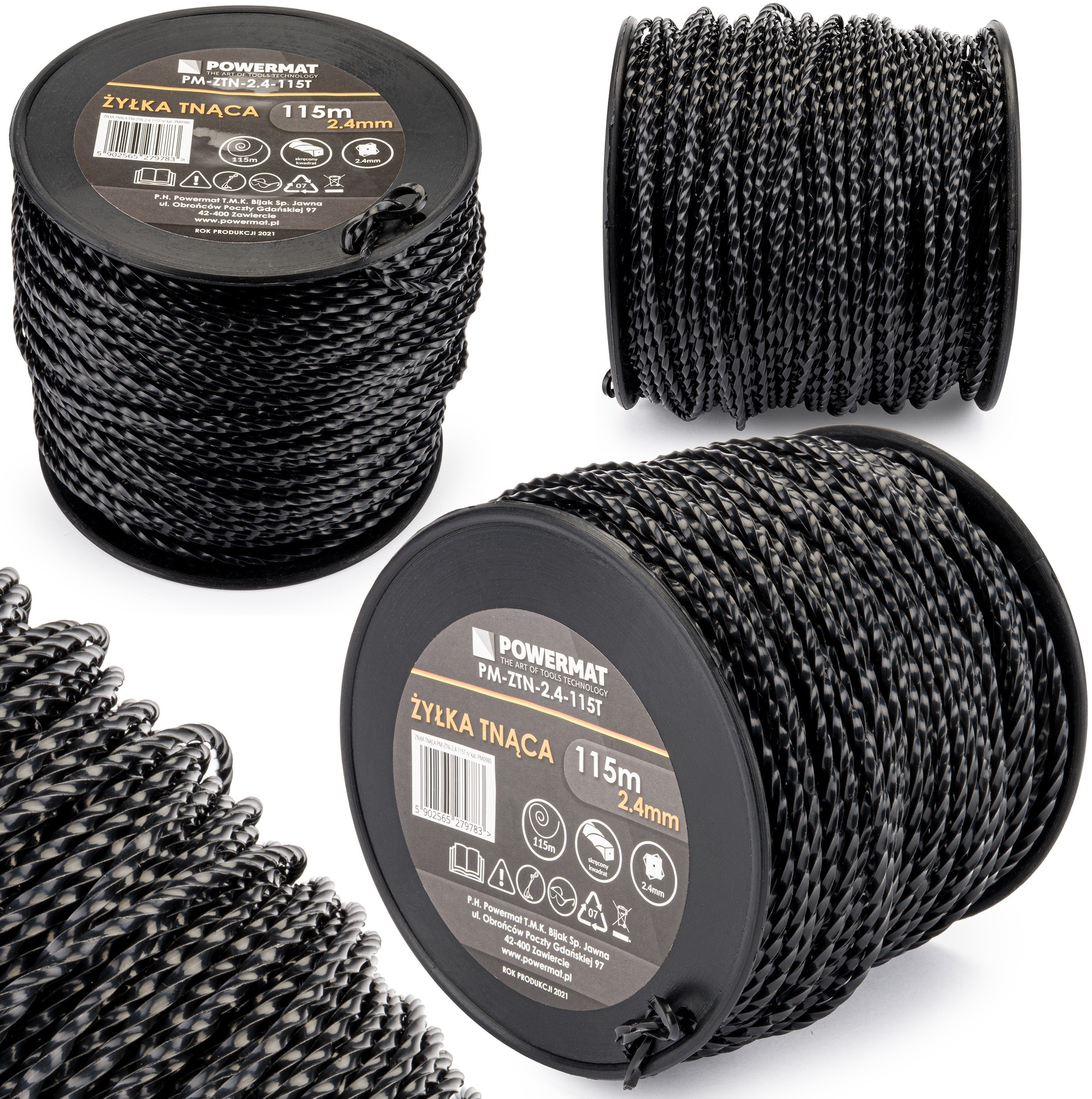 Żyłka Do Głowicy Kosy Spalinowej 2,40x115m 4-KĄTNA