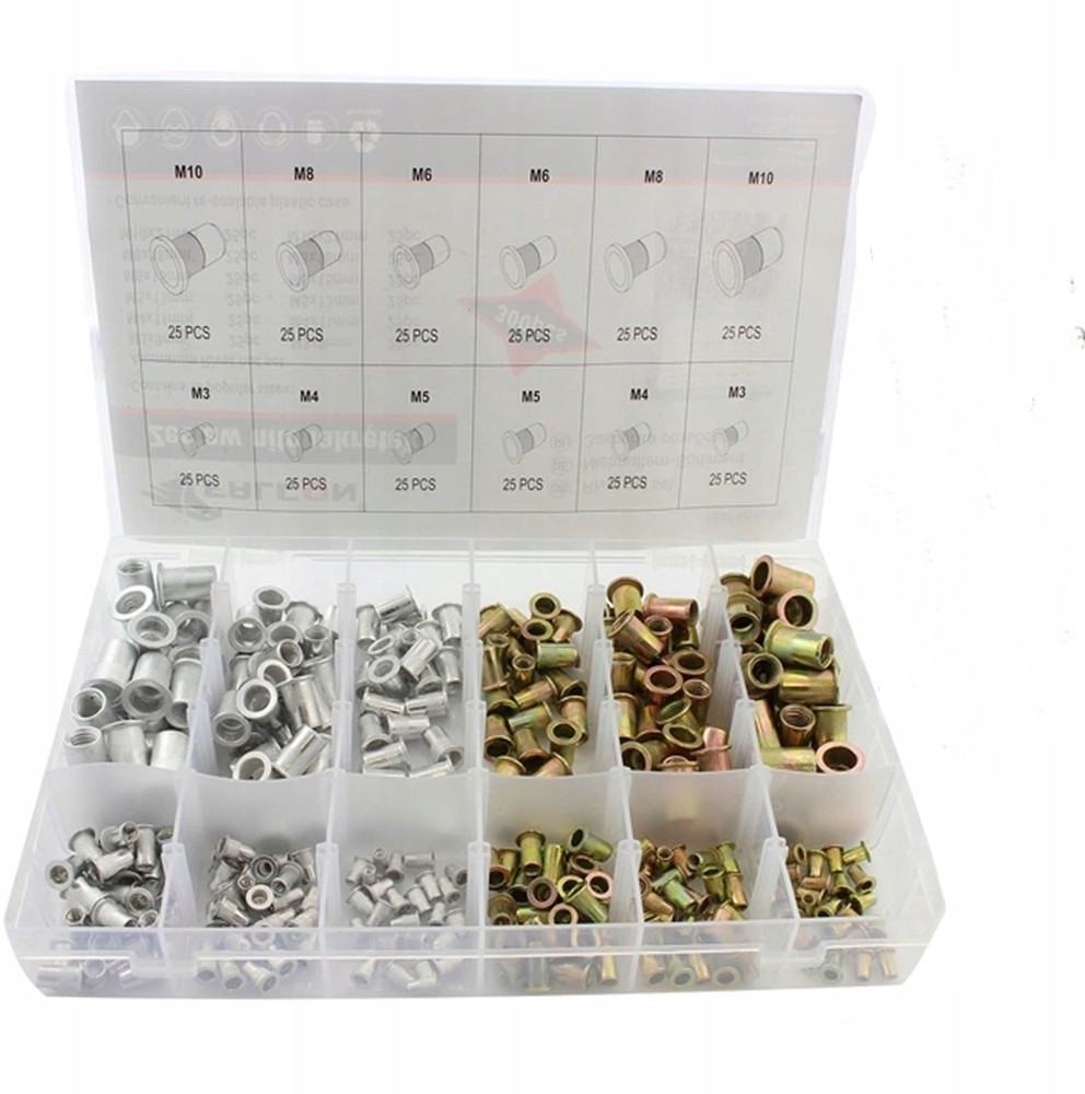 Zestaw Nitonakrętek M3-M10 MIX 300SZT Nitonakrętka