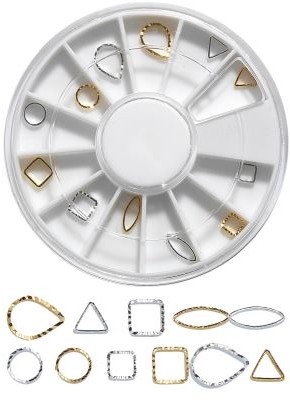 Peggy Sage Karuzela z ozdobami do paznokci - gold and silver - 12 szt ( 149917 )