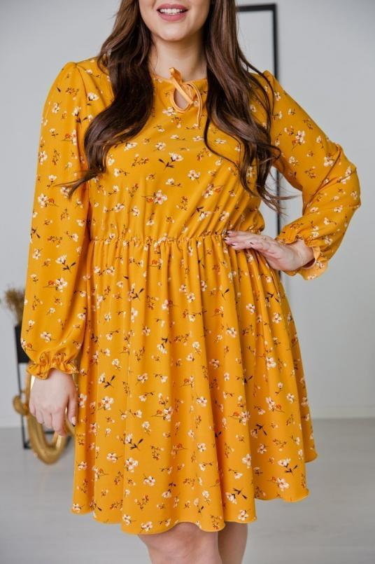 Tono Żółta Sukienka CHERYL Plus Size - Tono